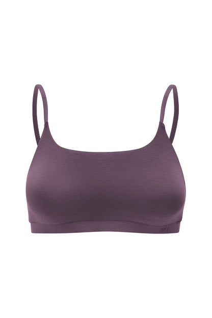 Women's Scoop Neck Bralette in Currant