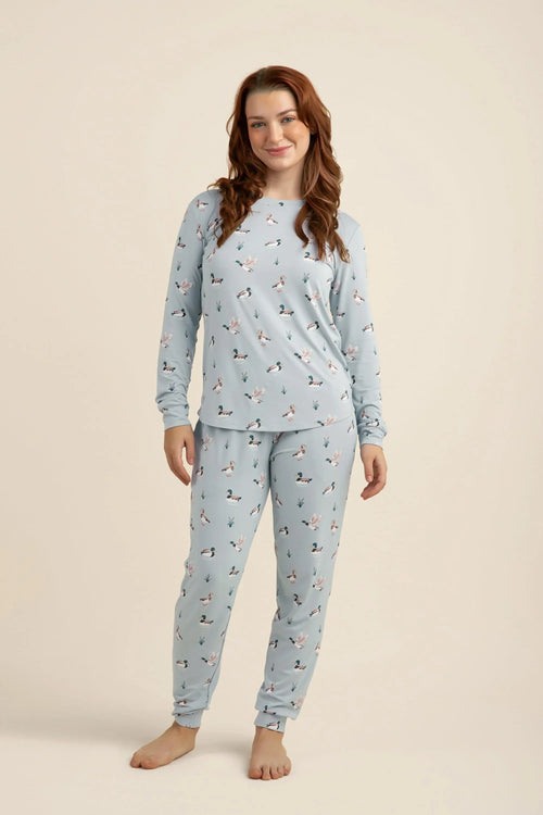 Women's Jogger Pajama Set in Mallard Duck