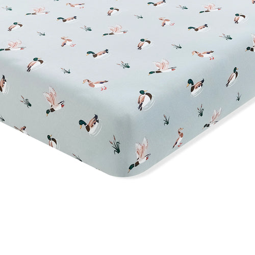 Crib Sheet in Mallard Duck