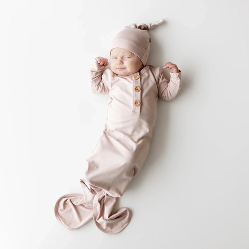 Knotted Gown with Hat Set in Blush
