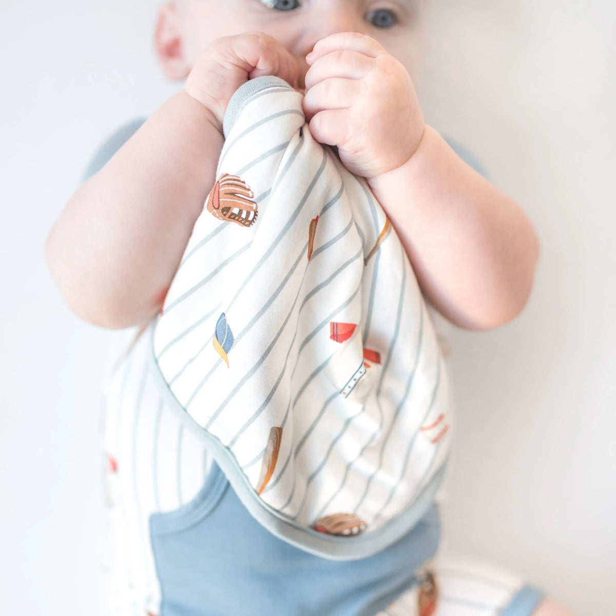 Lovey in Home Run with Removable Wooden Teething Ring