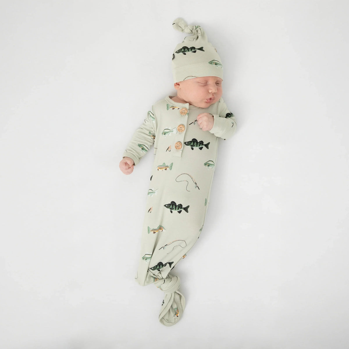 Knotted Gown with Hat Set in Fishing