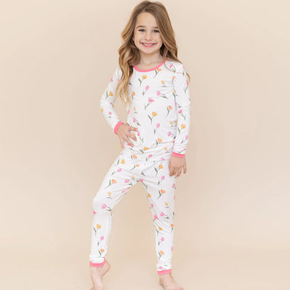 Long Sleeve Pajamas in Tulip