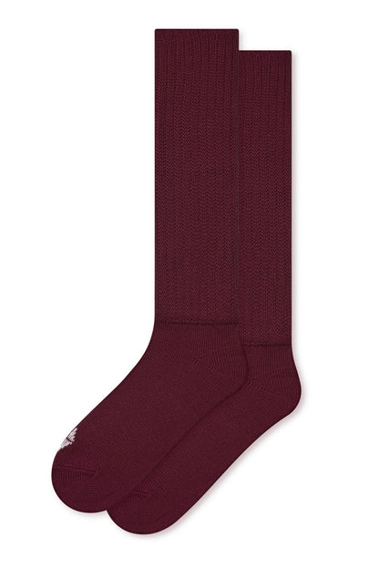 Adult Scrunch Socks in Burgundy