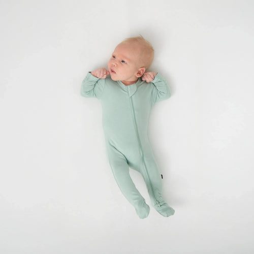 Zippered Footie in Sage