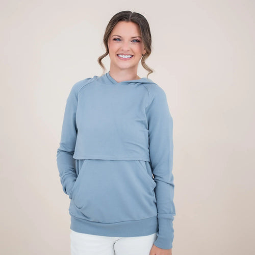 Women's French Terry Nursing Hoodie in Slate