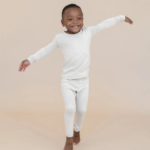 Long Sleeve Pajamas in Oat