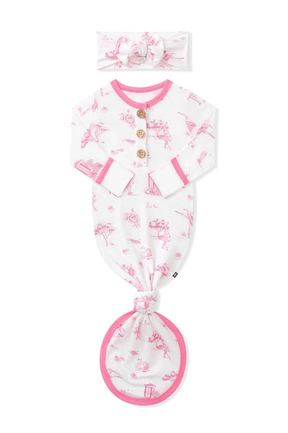Knotted Gown with Bow Set in Toile Ballet