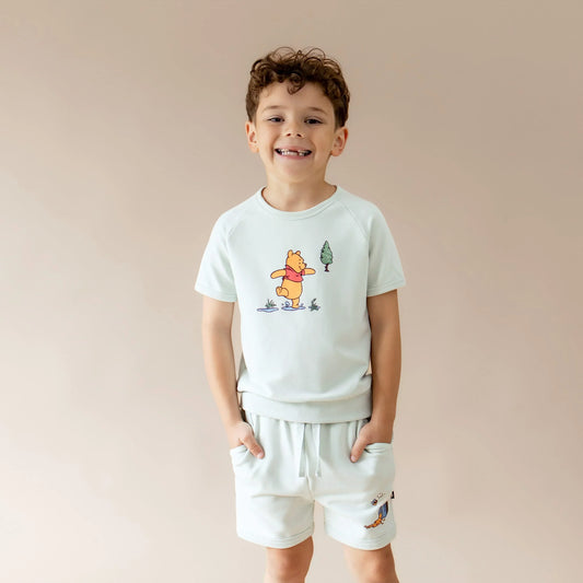 Short Sleeve Jogger Set in Winnie the Pooh on Dew