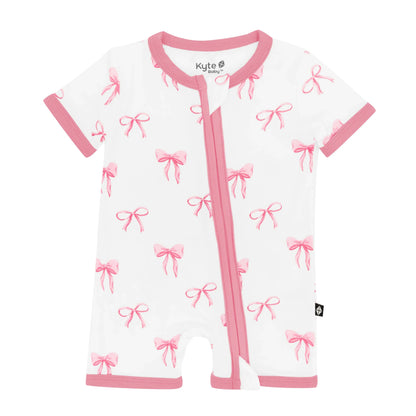 Zippered Shortall Romper in Bow