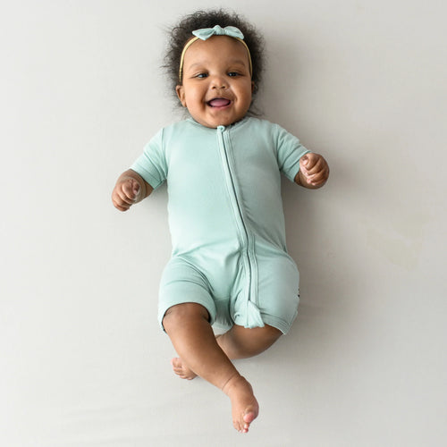Zippered Shortall Romper in Sage